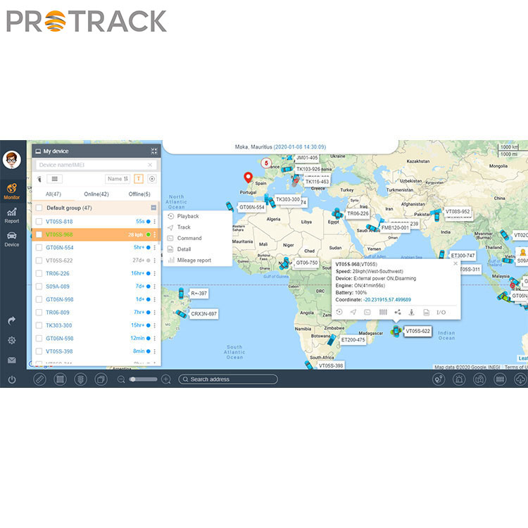 Protrack платформасында қозғалтқыштың жұмыс істемеуін көрсету